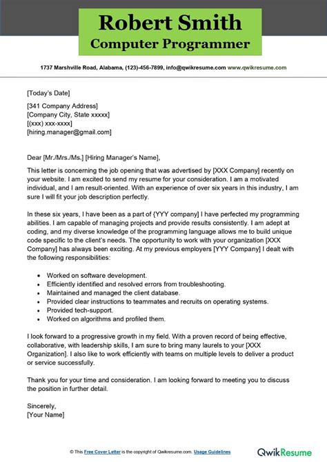 Summer internship cover letter computer science